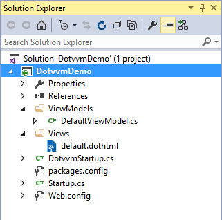 DotVVM Project Structure (.NET Framework Project)
